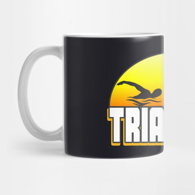 Triathlon Typography Triathlete by Foxxy Merch